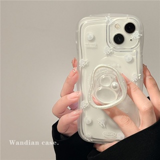 White Rose Pearl Bracket Phone Case For Iphone14 14promax Protective Case 13 New 12 All-Inclusive 11