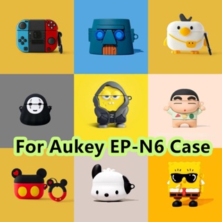 【Case Home】เคสหูฟัง แบบนิ่ม ลายการ์ตูนสุนัขฉลาม และแก้ว สําหรับ Aukey EP-N6 EP-N6