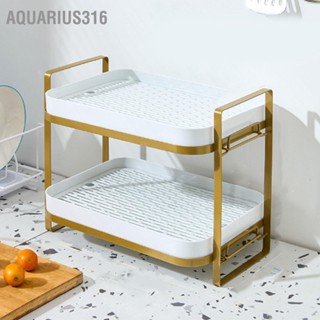 Aquarius316 ที่วางแก้วกาแฟสองชั้นความจุขนาดใหญ่ชุดชาชั้นเก็บของถาดรองแก้วน้ำที่วางแก้ว