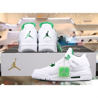 Air Jordan 4 รองเท้าเมทัลลิก สีขาว ม่วง เขียว สําหรับผู้ชาย ผู้หญิง Aj4 40R9 SGGF