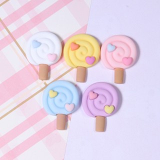 10 ชิ้น Shokugan Love Lollipop เรซิน อุปกรณ์เสริม สําหรับ Diy เคสโทรศัพท์ เครื่องประดับผม แผ่นแปะหลังแบน