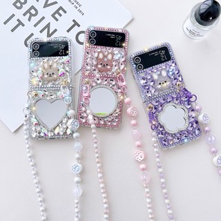 เคสโทรศัพท์ ฝาพับ 3D สีชมพู สําหรับ Samsung Z Flip4 Z Flip3 Samsung Galaxy Z Flip 4 Z Flip 3