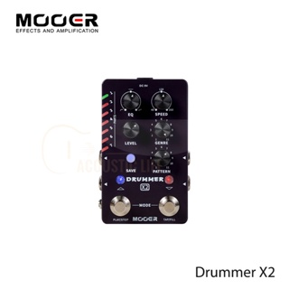 Mooer Drummer X2 เครื่องกลองเท้าเหยียบกีตาร์ไฟฟ้า สเตอริโอ แบบมืออาชีพ สําหรับกีตาร์ไฟฟ้า เบส