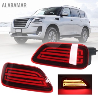 ALABAMAR ไฟกันชนหลังรถ LED ไฟตัดหมอกแบบหลายแถบสำหรับ Nissan Patrol 2014-2019