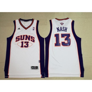 เสื้อกีฬาแขนสั้น ลายทีม NBA Jersey Phoenix Suns No. เสื้อกีฬาแขนสั้น ลายทีม Nash 13 Nerseys สีขาว สไตล์เรโทร คลาสสิก 934725