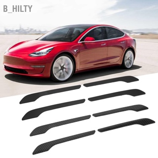 B_HILTY 4 ชิ้นที่จับประตูห่อปก ABS ที่จับด้านนอกตกแต่งสติกเกอร์ป้องกันสำหรับ Tesla รุ่น 3 2017-2020