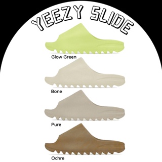 Adidas Yeezy Slide Bone Ochre Pure Glow Green รองเท้าแตะ