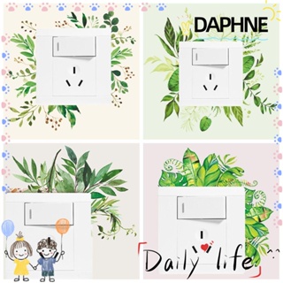 Daphne สติกเกอร์ ลายดอกไม้ ใบไม้สีเขียว สําหรับตกแต่งสวิตช์ DIY