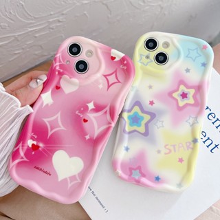 เคสโทรศัพท์มือถือ TPU นิ่ม ปิดด้านหลัง ลายหัวใจ ดาว แวววาว สําหรับ iPhone 14 13 12 11 Pro Max SE2020 X XR XS Max 6 7 8 Plus 7+ 8+