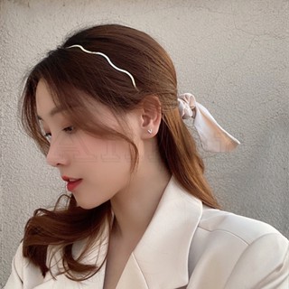 ที่คาดผม แบบยืดหยุ่น กันลื่น ลายคลื่นน่ารัก หรูหรา สไตล์เกาหลี เครื่องประดับ สําหรับอาบน้ํา แต่งหน้า