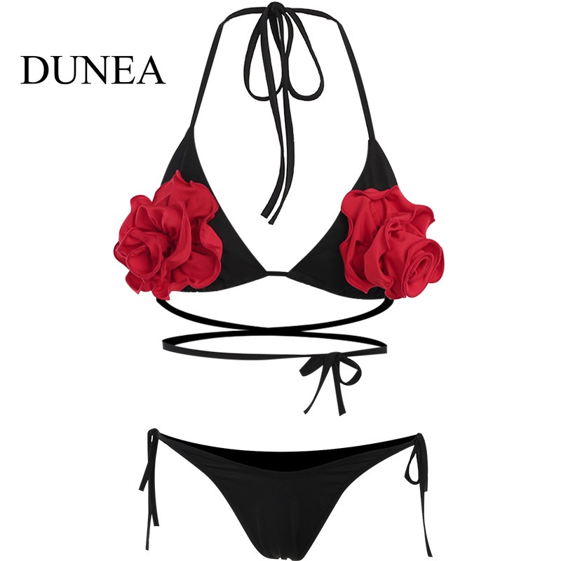 dunea-ชุดบิกินี่-ลายดอกไม้-3d-สไตล์วันหยุดริมทะเล-เซ็กซี่-สําหรับผู้หญิง