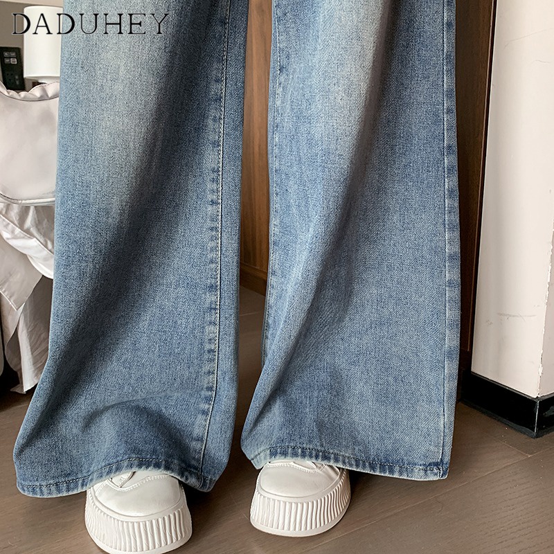 daduhey-korean-style-women-new-retro-wash-blue-wide-leg-jeans-design-loose-plus-size-wide-leg-loose-casual-mopping-pants