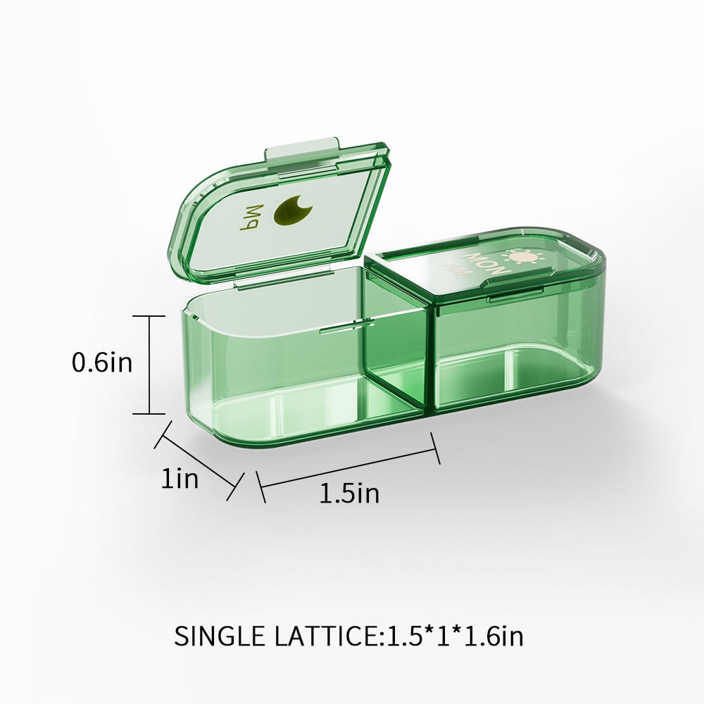 กล่องยารายสัปดาห์-ขนาดเล็ก-7-วัน-2-ครั้งต่อวัน-พร้อม-14-ช่อง-สําหรับใส่ยา-วิตามิน-และอาหารเสริม