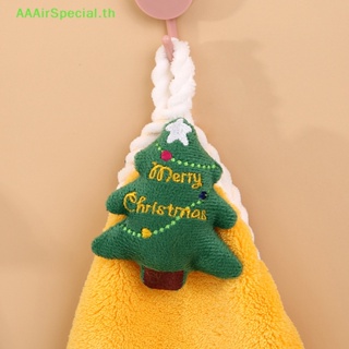 Aaairspecial ผ้าขนหนูเช็ดมือ ลายซานตาคลอส สีแดง สําหรับตกแต่งบ้าน ห้องน้ํา ของขวัญปีใหม่ คริสต์มาส