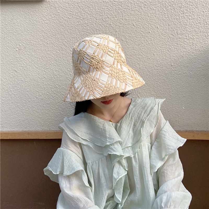 หมวกฟางสาน-ประดับริบบิ้น-สไตล์ญี่ปุ่น-แฟชั่นฤดูร้อน-สําหรับผู้หญิง