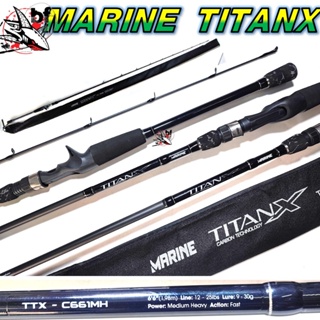 คันบ็ด คันตีเหยื่อปลอม KUSA ROD รุ่น MARINE TITANX  คันท่อนเดียว BY Weebass  TTX-C661MH คันเบท