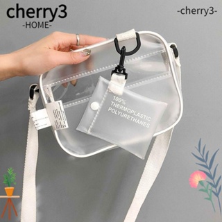 Cherry3 กระเป๋าสะพายข้าง PVC แบบใส พร้อมช่องใส่บัตร สําหรับผู้หญิง