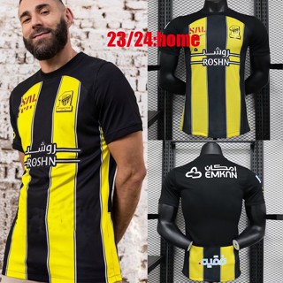 เสื้อกีฬาแขนสั้น ลายทีมฟุตบอล BENZEMA 23-24 Saudi Al Ittihad SOCCER 2023 2024 ชุดเหย้า คุณภาพสูง