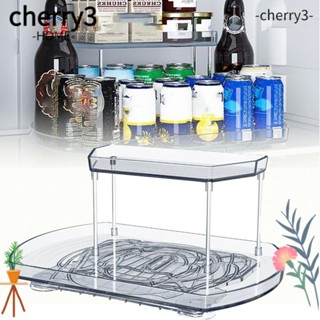 Cherry3 ถาดจัดเก็บของ ทรงสี่เหลี่ยมผืนผ้า หมุนได้ 360 องศา อเนกประสงค์ ความจุขนาดใหญ่ สําหรับตู้เย็น