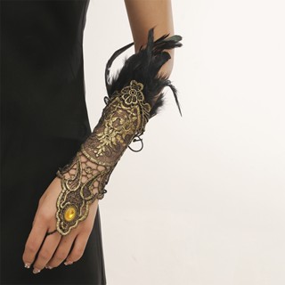 สร้อยข้อมือ แต่งลูกไม้ แบบรูกลวง หลายชั้น สีทอง สไตล์โบราณ