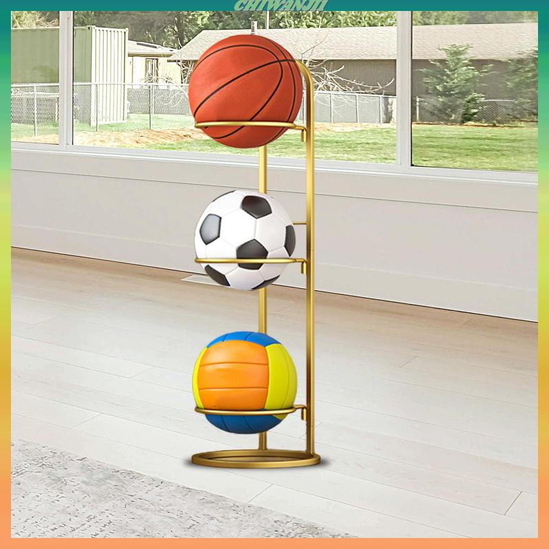 chiwanji1-ชั้นวางลูกบอลบาสเก็ตบอล-แบบโลหะ-3-ชั้น-สําหรับห้องนอน-โรงรถ