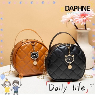 Daphne กระเป๋าสะพายไหล่ สายโซ่ ลายแมวน่ารัก เรียบง่าย สําหรับผู้หญิง