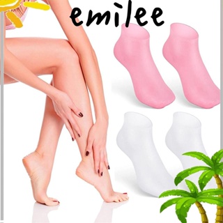 Emilee ถุงเท้าซิลิโคน ให้ความชุ่มชื้น ดูแลผิวเท้า สําหรับผู้หญิง / เด็กผู้หญิง