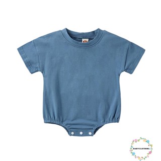 Babyclothes- ชุดรอมเปอร์ บอดี้สูท แขนสั้น คอกลม สีพื้น ฤดูร้อน สําหรับเด็กผู้ชาย เด็กผู้หญิง