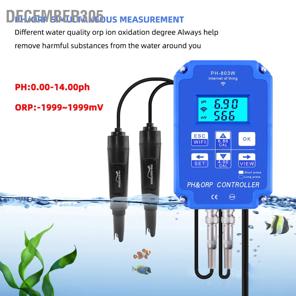 december305-ph-803w-wifi-orp-ph-meter-controller-ออนไลน์คุณภาพน้ำ-หน้าจอ-ปลั๊ก-eu-ac230v-10-50-60hz