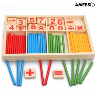 ของเล่นตัวต่อไม้ Ameesi Montessori ของเล่นเสริมการเรียนรู้คณิตศาสตร์ สําหรับเด็ก