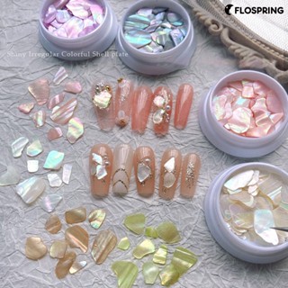 Flospring เปลือกหอย สีแคนดี้ บางมาก ไม่ซีดจาง สําหรับผู้หญิง ตกแต่งเล็บ 1 กล่อง