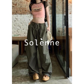 Solenne  กางเกงขายาว คาร์โก้ กางเกง ย้อนยุค 2023 NEW ทันสมัย Chic High quality สวยงาม A93L0GM 36Z230909