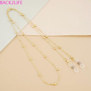 Back2life สายโซ่โลหะ ประดับลูกปัด สีเงิน สําหรับคล้องแว่นตา หน้ากากอนามัย