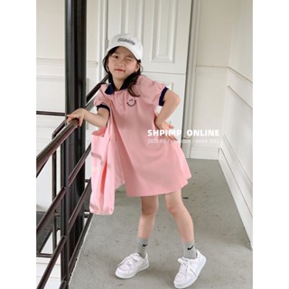 พร้อมส่ง ขายดี ชุดเดรสกระโปรงโปโล ความยาวปานกลาง แฟชั่นฤดูร้อน สไตล์เกาหลี ญี่ปุ่น สําหรับเด็กผู้หญิง