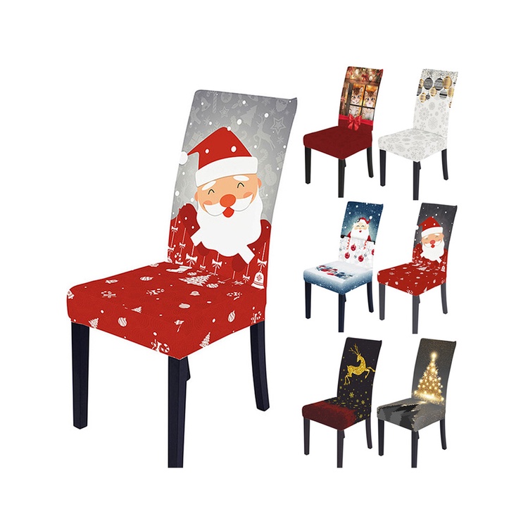 ผ้าคลุมเก้าอี้รับประทานอาหาร-ลายคริสต์มาส