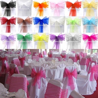 Organza Chair Cover Sash Bow Wedding Party Decor Clearance sale