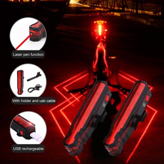 [bigmango] ไฟท้ายจักรยาน LED 5 ดวง 3 โหมด ชาร์จ USB เพื่อความปลอดภัย 1 ชิ้น 2 ชิ้น