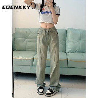 EOENKKY  กางเกงขายาว กางเกงยีสน์ผู้หญิง ทรงหลวม ๆ ตรง Retro Hip Hop Pants 2023 NEW Style  Korean Style รุ่นใหม่ สวย สบาย A27L0CX 36Z230909
