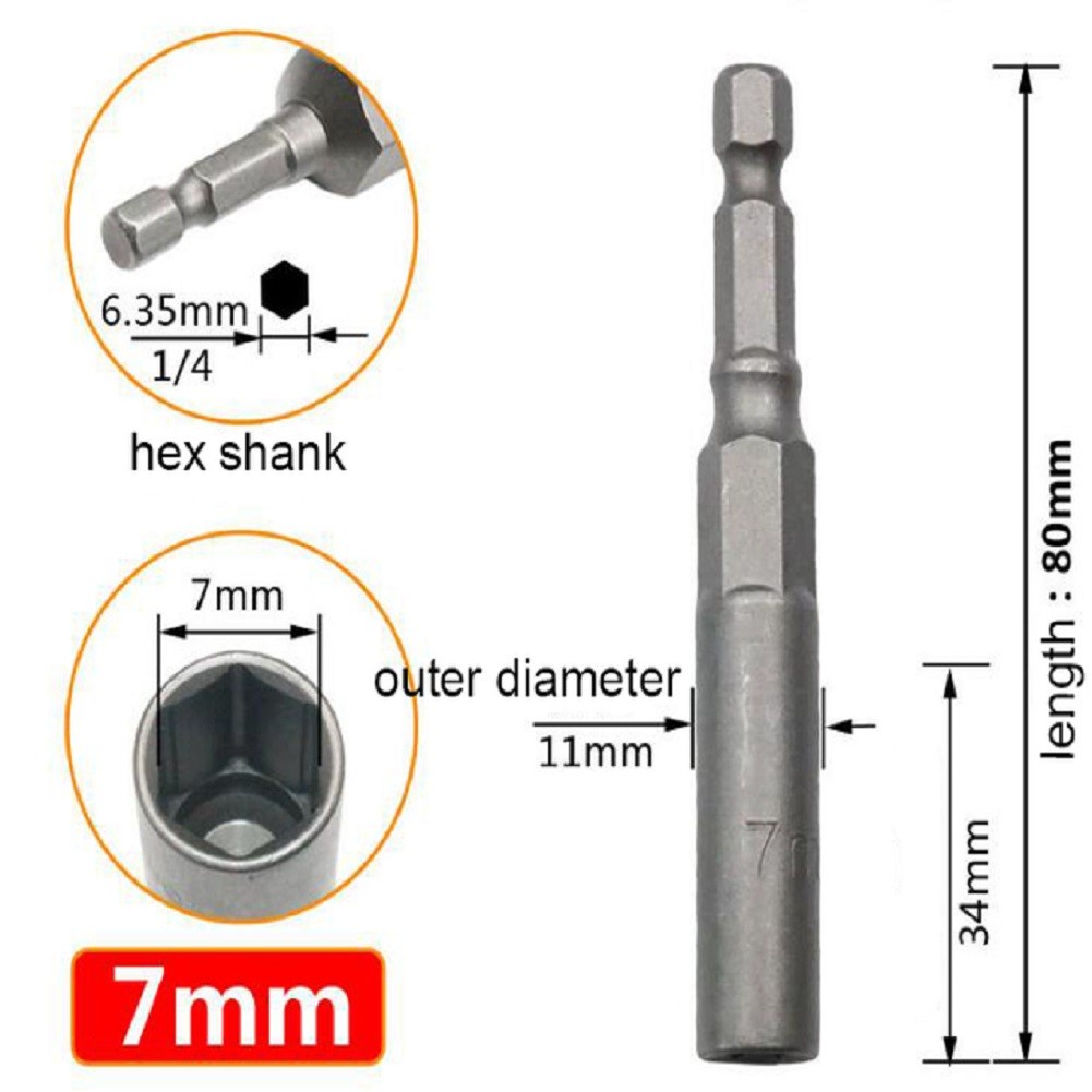 ⭐2023 ⭐1pc Metric 80mm Socket Magnetic Nut Driver Adapter Drill Bits 1/ ...