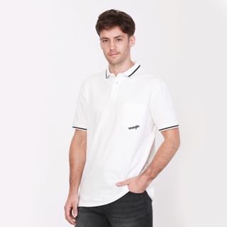 สินค้า WRANGLER เสื้อยืดโปโลผู้ชาย REGULAR รุ่น WR W291R204 สีขาว แรงเลอร์ เสื้อยืดโปโล เสื้อผ้า เสื้อผ้าผู้ชาย