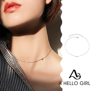 A HELLO GIRL สร้อยคอ สายโซ่สั้น สไตล์เกาหลี เรียบง่าย สําหรับผู้หญิง