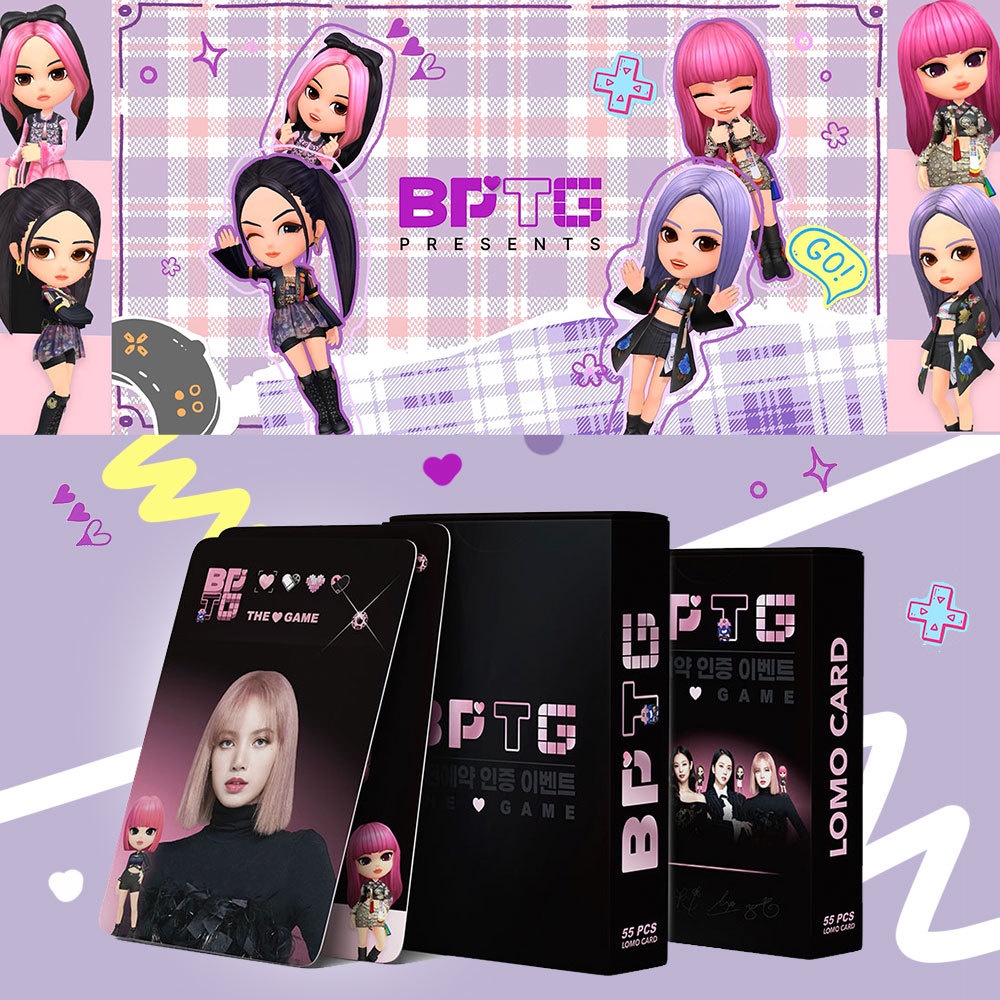 chenfumeng-ชุดการ์ดโลโม่-โปสเตอร์-blackpink-bptg-the-game-55-ชิ้น