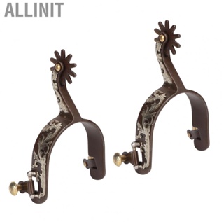 Allinit 2Pcs Western Cowboy Spurs Vintage Bronze Low Carbon Steel Horse Spurs with Turnable Gear for Horse Hanging toys