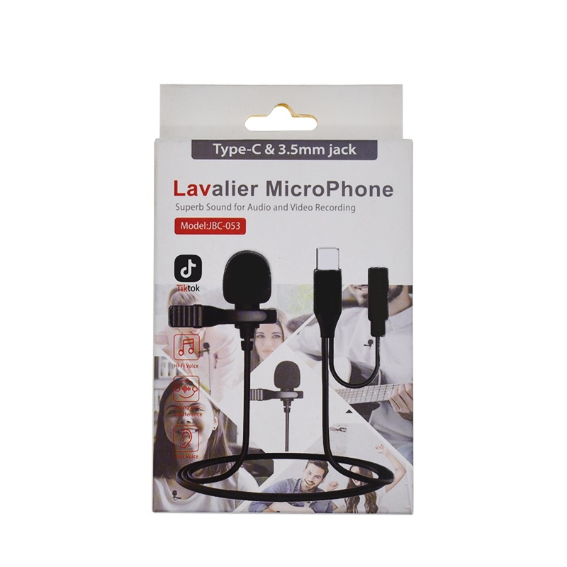 ไมโครโฟน Lavalier Microphone Type-C, iph, to AUX jack 3.5mm สำหรับไลฟ์ ...