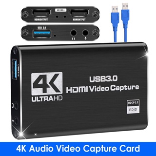 การ์ดจับภาพวิดีโอเสียง 4K สําหรับ USB 3.0 HDMI อุปกรณ์จับภาพวิดีโอ Full HD