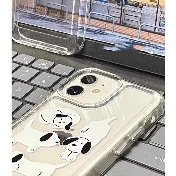 cute-dog-phone-case-for-iphone11-straight-edge-suitable-for-12-apple-13-drop-resistant-xs-transparent-xr-silicone-8p-soft-case