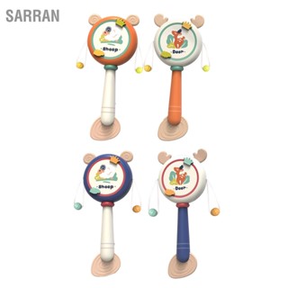 SARRAN Rattle Drum Cartoon Pattern Percussion การศึกษามือถือกลองเขย่าของเล่นสำหรับเด็กแรกเกิด