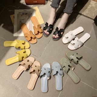 รองเท้าแตะ ผ้าถัก กันลื่น ใส่สบาย สไตล์เกาหลี เหมาะกับฤดูร้อน สําหรับผู้หญิง ไซซ์ 35-42 2023