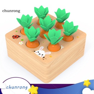 Chunrong บล็อกไม้ รูปแครอท ของเล่นเสริมการเรียนรู้เด็ก