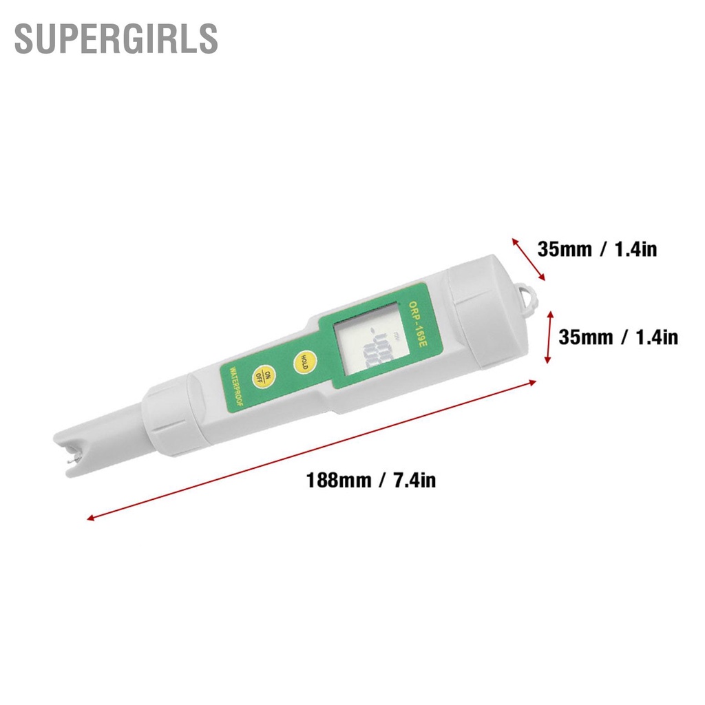 supergirls-orp-169-เครื่องวัดคุณภาพน้ำแบบพกพา-digital-orp-tester-ปากกา-เครื่องวัดค่า-น้ำแบบถอดได้